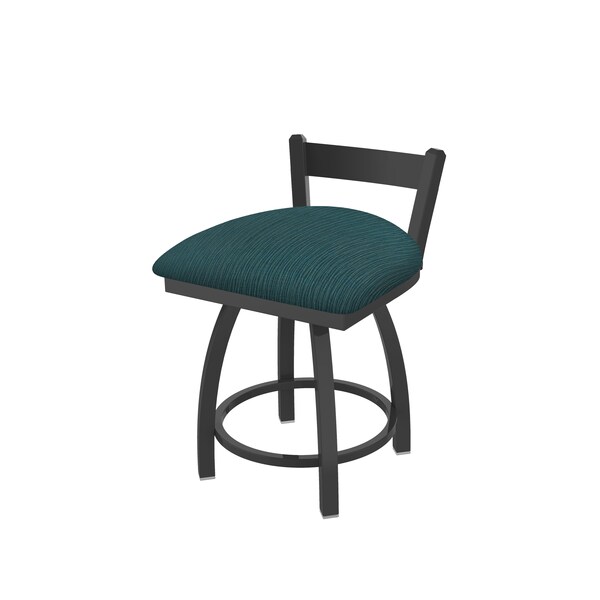 18" Low Back Swivel Vanity Stool, Pewter Finish, Graph Tidal Seat